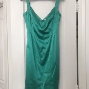 Versace Collection Green Satin Dress